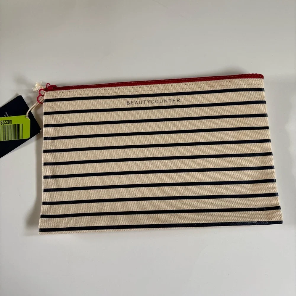 Beautycounter Striped and Color Block Cosmetic Bag / EPSY Bag